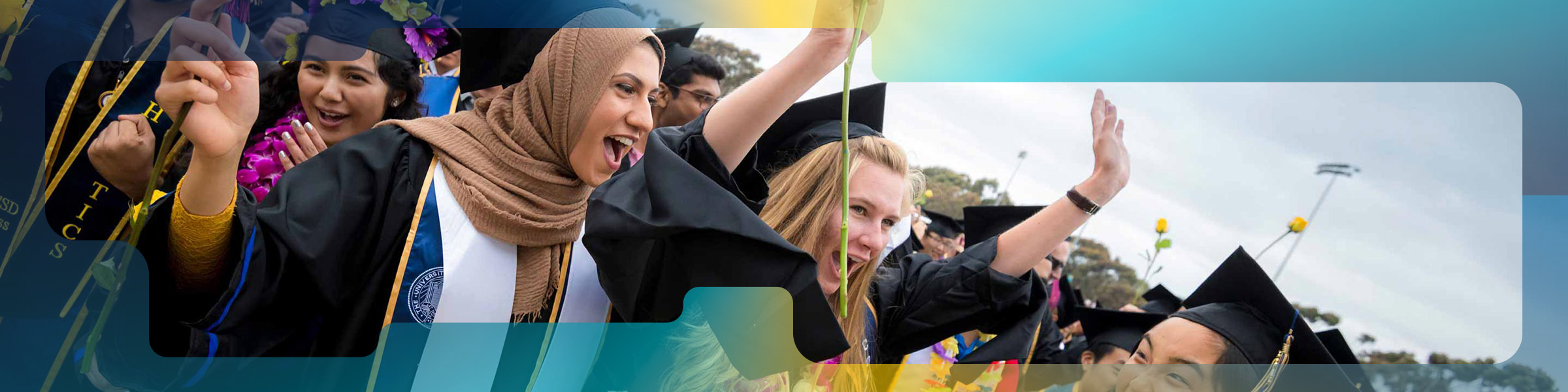 Students celebrating at Commencement